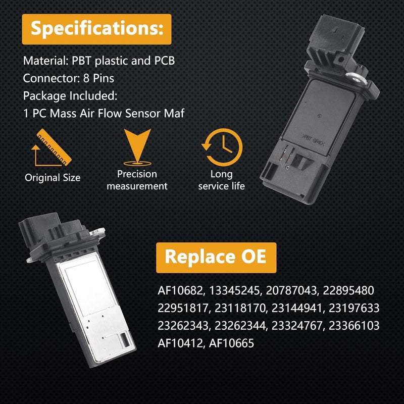 Yezoauto Mass Air Flow Sensor Maf Meter Compatible with Chevrolet Malibu 1.5L 2016-2020 & Cadillac ATS 2013-2019; CT6 2016-2020 Replace OE 23118170 23366103 20787043 - Image 5
